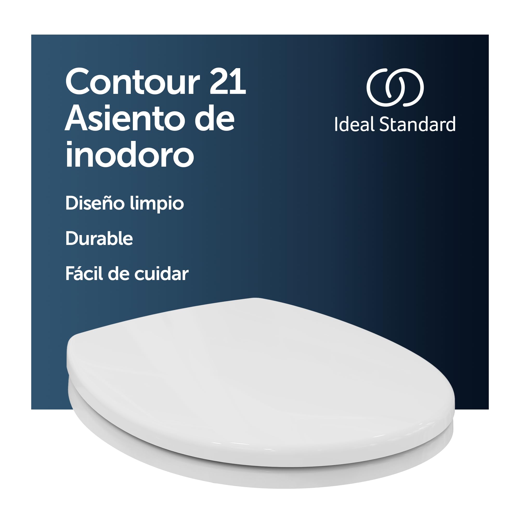 Ideal Standard Contour 21+ asiento WC diseño plano – Blanco (Alpin)