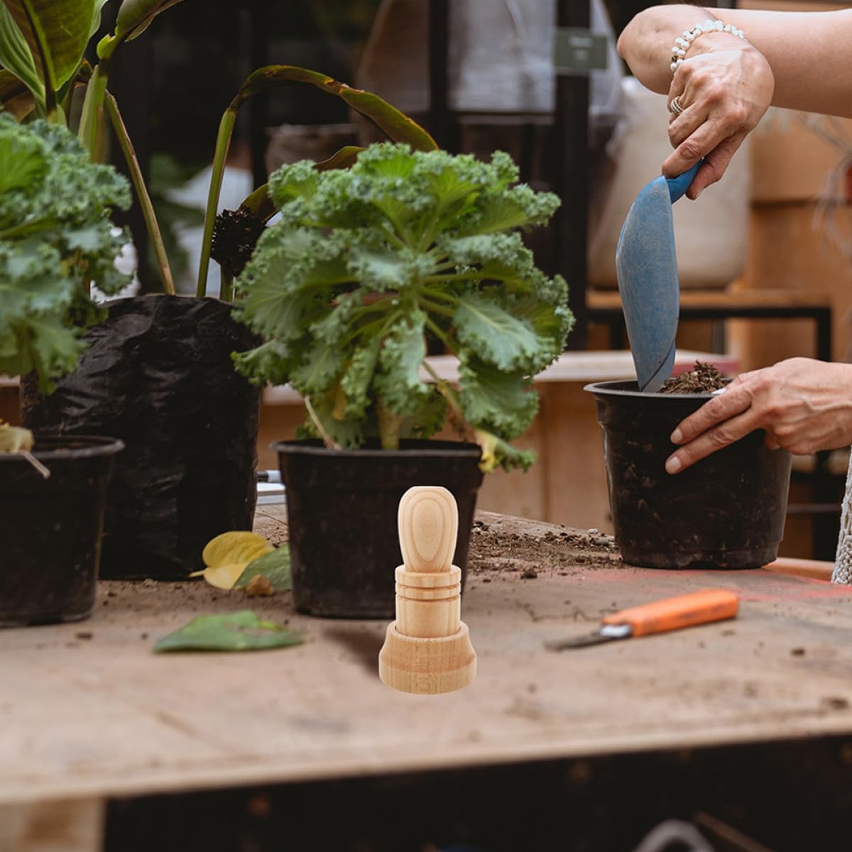 Fabricant de Pots de Semis en Papier et Bois pour Jardinage DIY, Outil Manuel 2 Kits, Tailles Ajustables, Bois Solide, pour Pépinières et Semis en Intérieur
