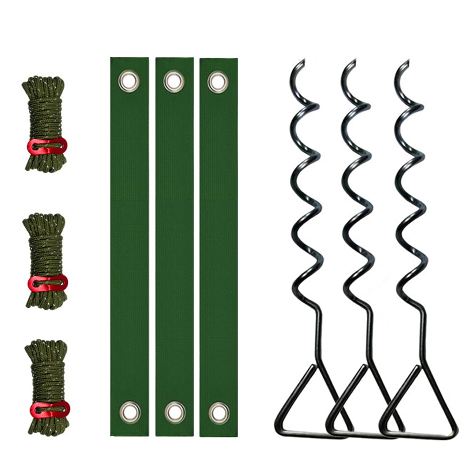 Helical Metal Ground Anchors Ideal for Vegetation Fixing and Temporary Shelters Rust Tree Stakes with Double-Layer Strap