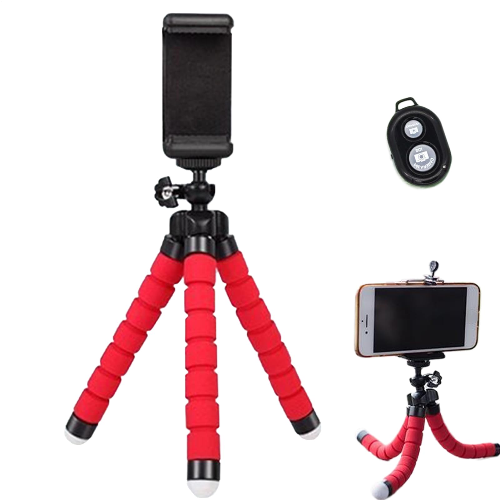 Flexible Phone Tripod Stand - Adjustable Camera Holder Octopus Style Tripod Universal Mount Stand Bendable Tripods for Vlogging