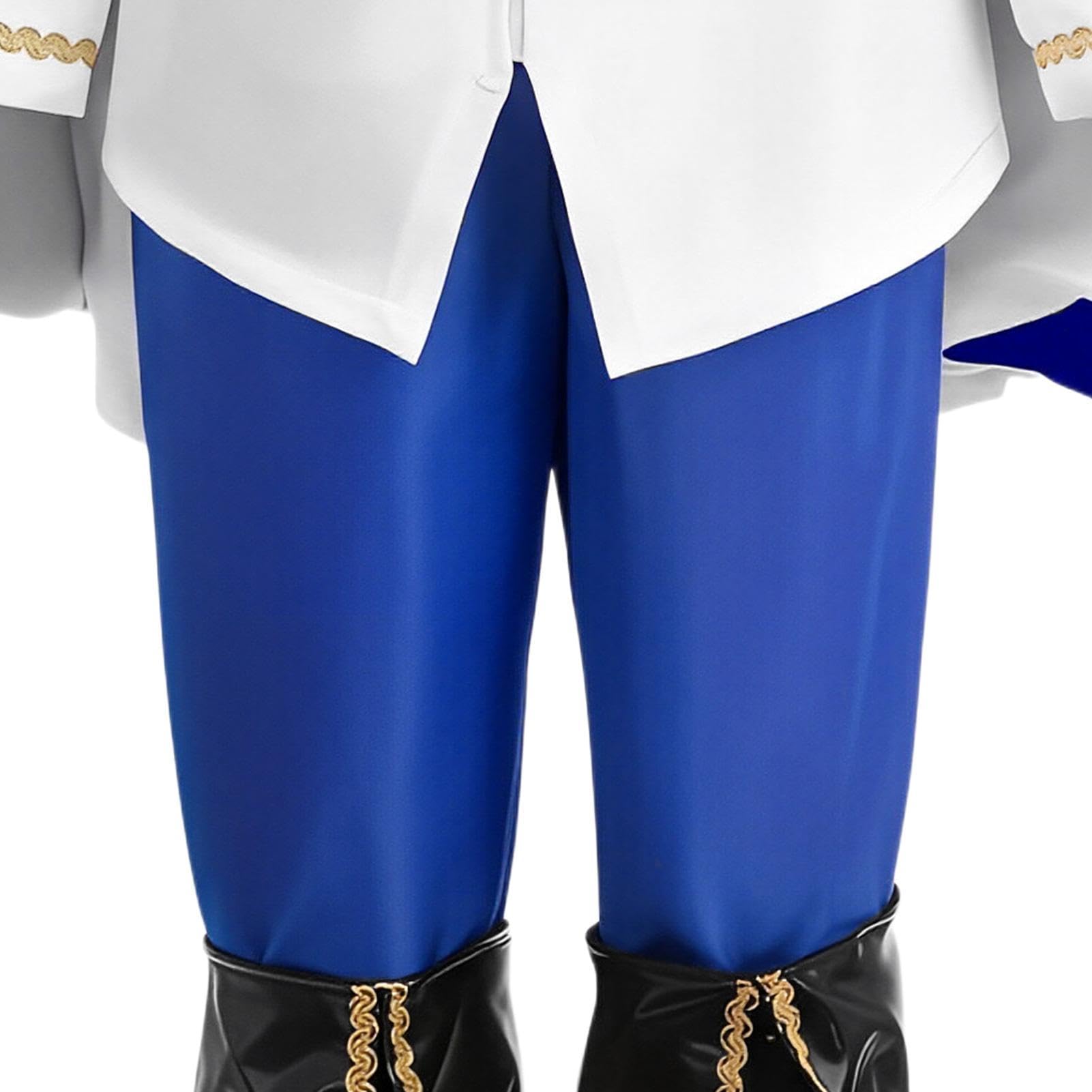 Costume da Re Costume Reale Medievale di Halloween con Mantello 7 Pezzi | Vestito per Bambini da Festa e Festival con Cappa per Vacanza Festa Celebrazione Carnevale Abbigliamento Quotidiano Palco