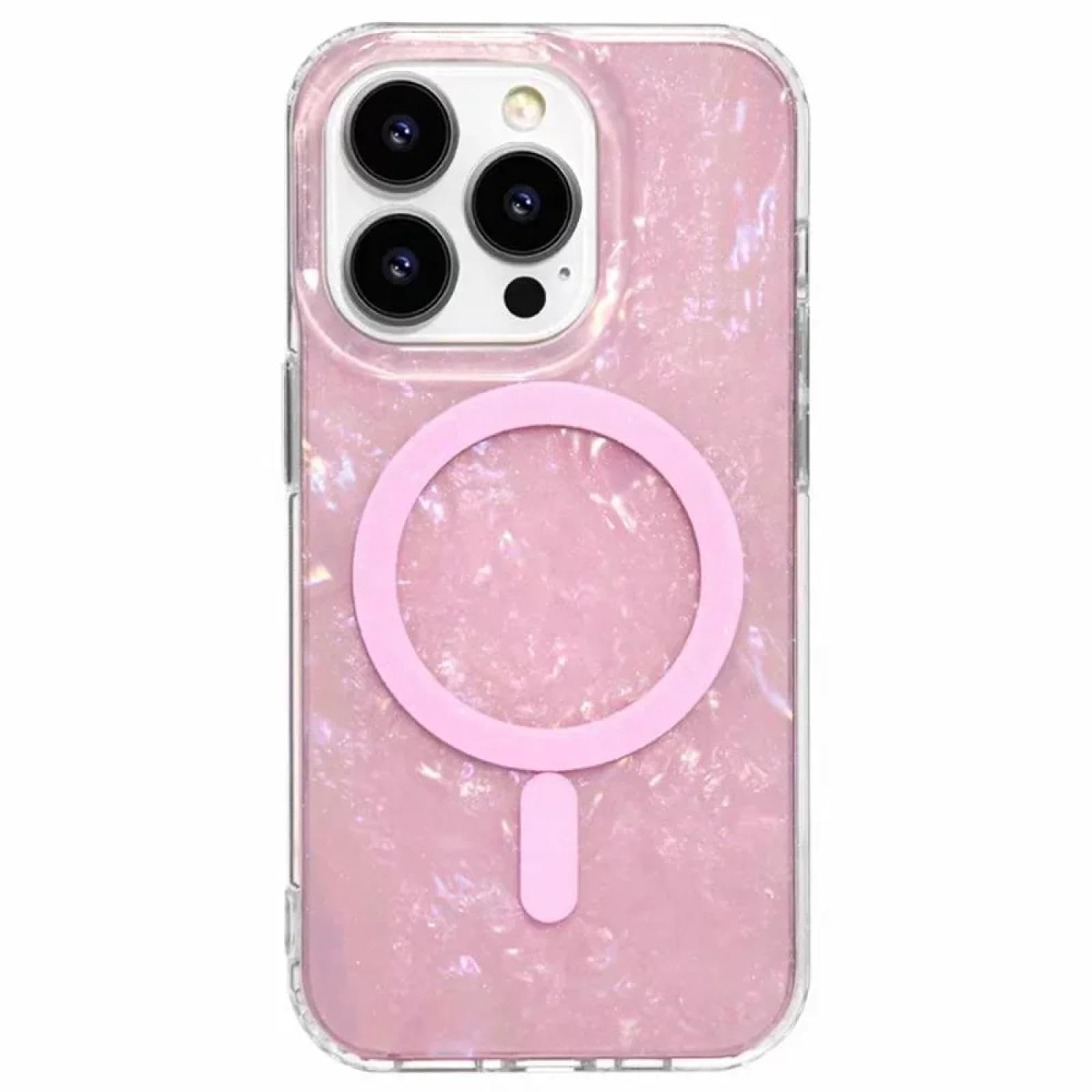 Funda magnética de Lujo con diseño de ensueño para iPhone 16 ProMax (Rosa)
