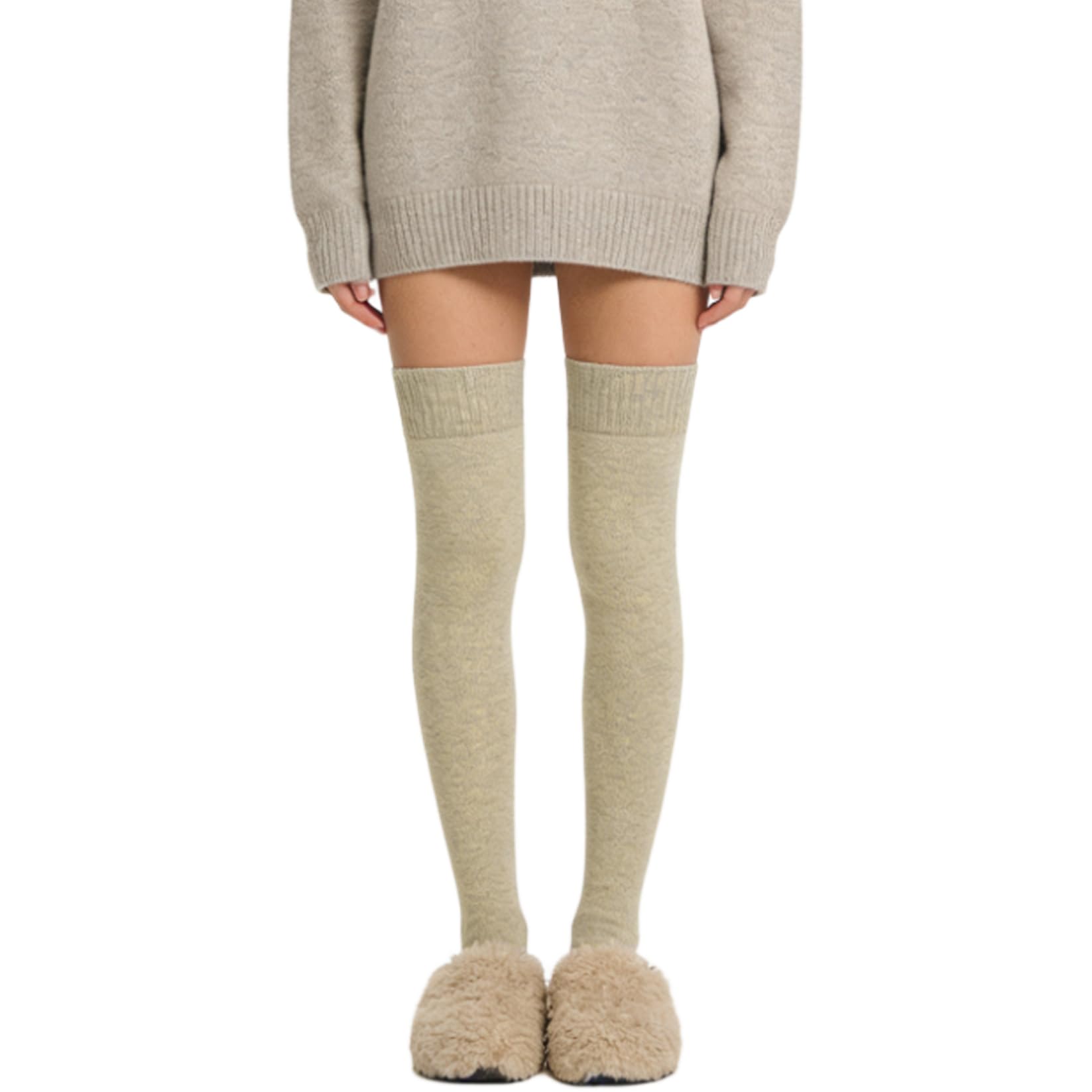 Sholeno Leg Warmers For Women Knit Over Knee Footless Socks Winter Knitted Ankle Long Socks