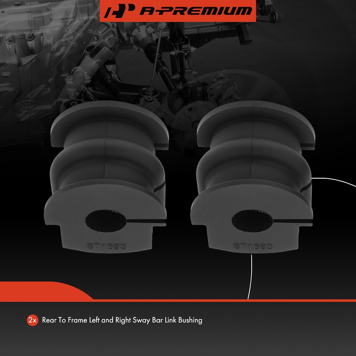 A-Premium 2 x Rear To Frame Sway Bar Bushing Kit, Compatible with Nissan Murano 2009-2014, FWD