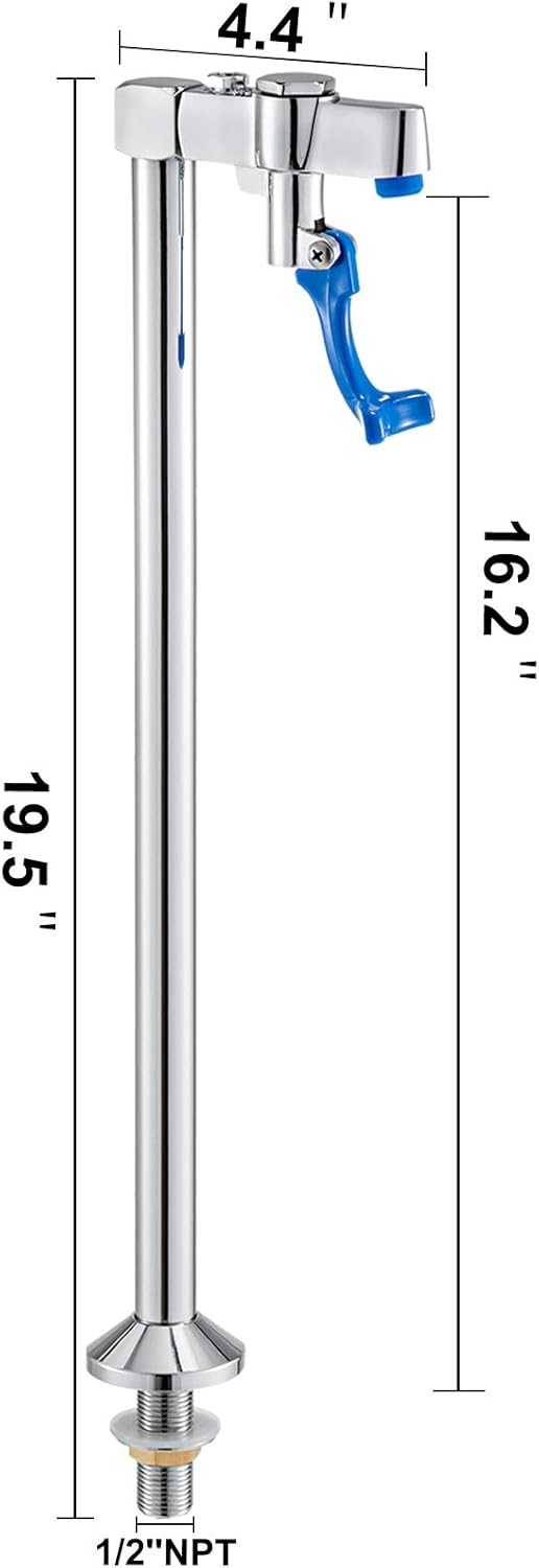 🔥 Cashback up to 70% VEVOR Pedestal Glass Filler, 16 Inches Deck Mount Push Back Glass Filler, Full Copper Deck Mount Glass Filler with Chrome-Plated Surface, Push Back Water Filler, 1/2-Inch NPT Male Inlet, 2 Pcs/Set