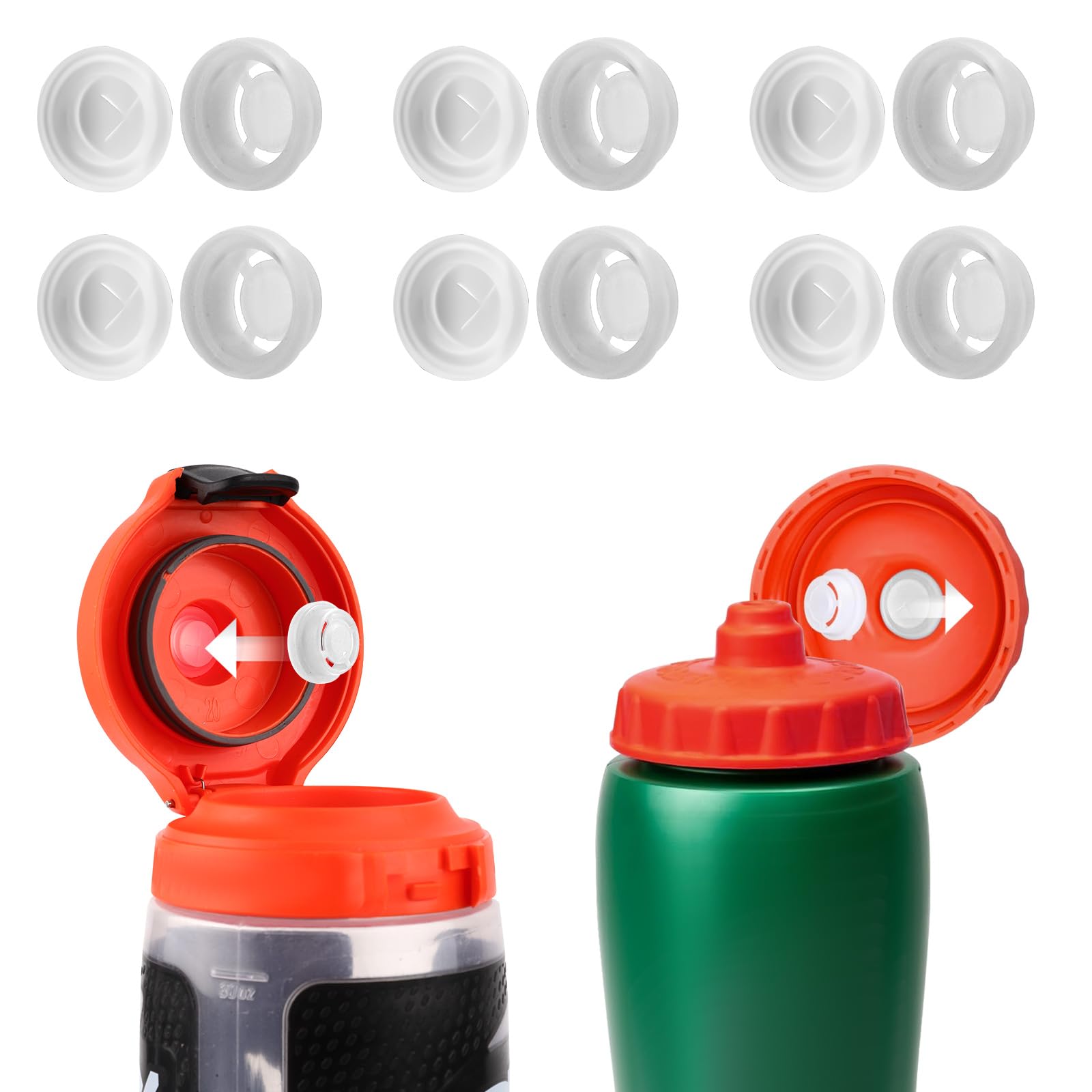 Gosknor 10-teiliges Deckel-Ersatzset Für Gatorade Flaschen - Ventile, Dichtungen & Clips