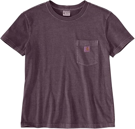 Carhartt Relaxed Fit Midweight Short Sleeve Garment Dye Pocket T-Shirt for Women - Pure Cotton Construction