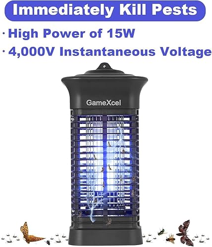 Miniatura 10 de Exterminador de insectos eléctrico para mosquitos para exteriores e interiores, atrapa moscas de insectos UV, mata insectos, mata insectos, atrapa