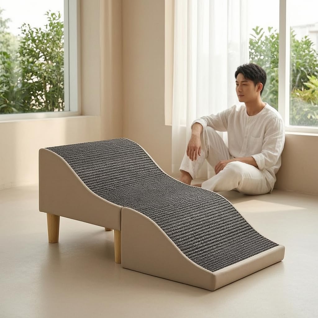 MagiDeal Rampa per Animali Domestici con Pendenza Dolce Pieghevole per Superficie in Pelle Antiscivolo Supporto Robusto per Divano E Letto Adatta, color to 1, style to 1