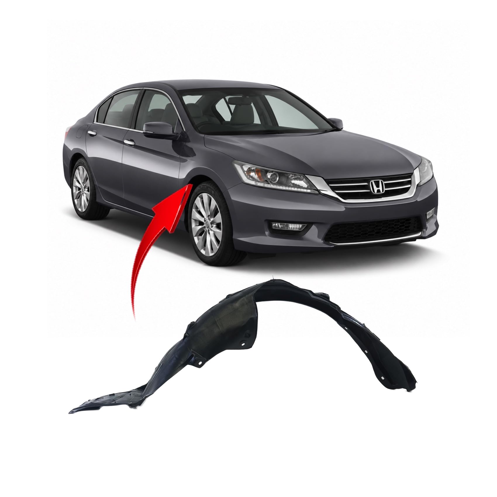 FitParts Compatible with Honda Accord 2016–2017 Front Right Fender Liner