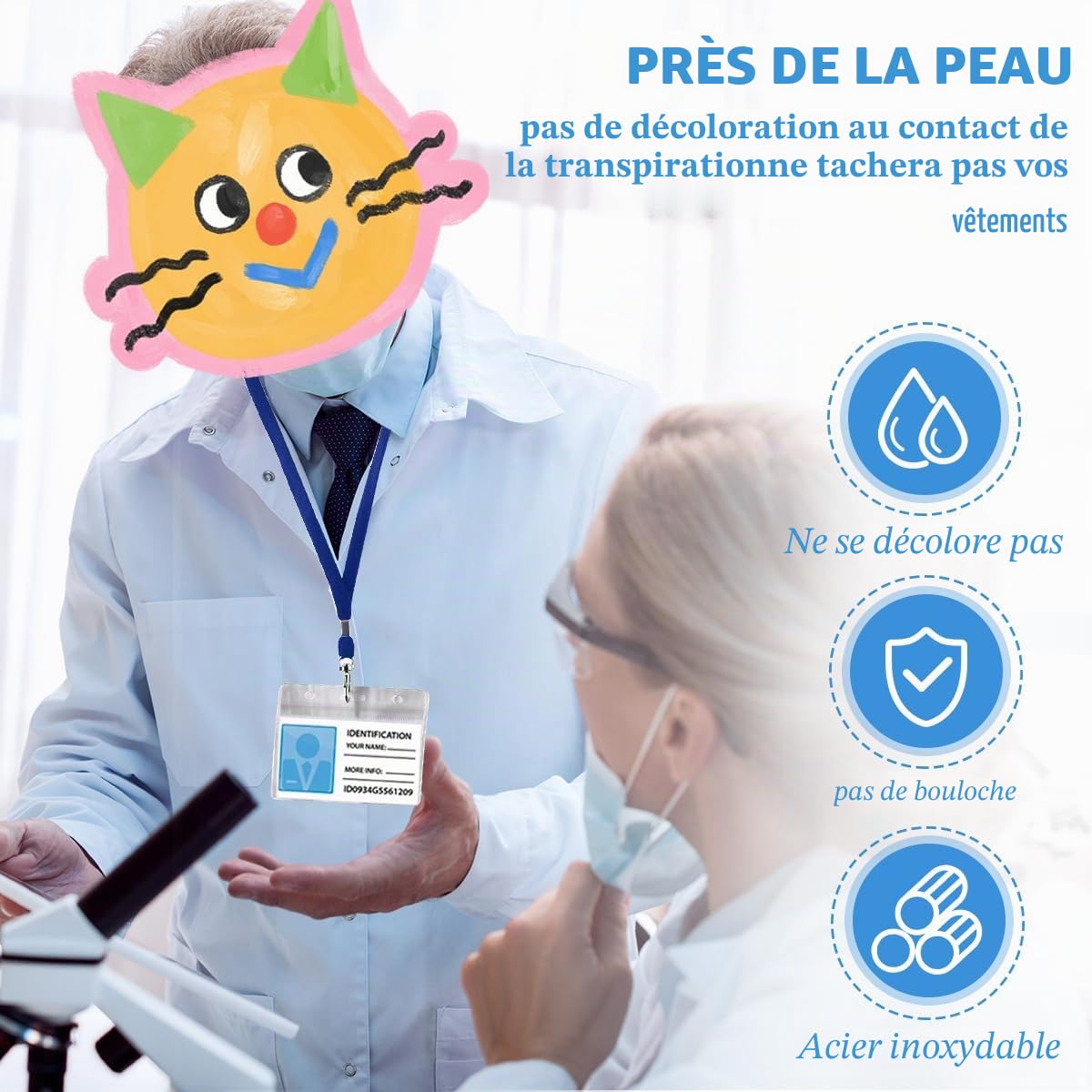 BUYGOO Lanyards Lot de 200 cordons tour de cou avec fermoir mousqueton pour clés personnalisées pour étudiant, infirmière, NHS ID Bleu pour enfants, 45 cm