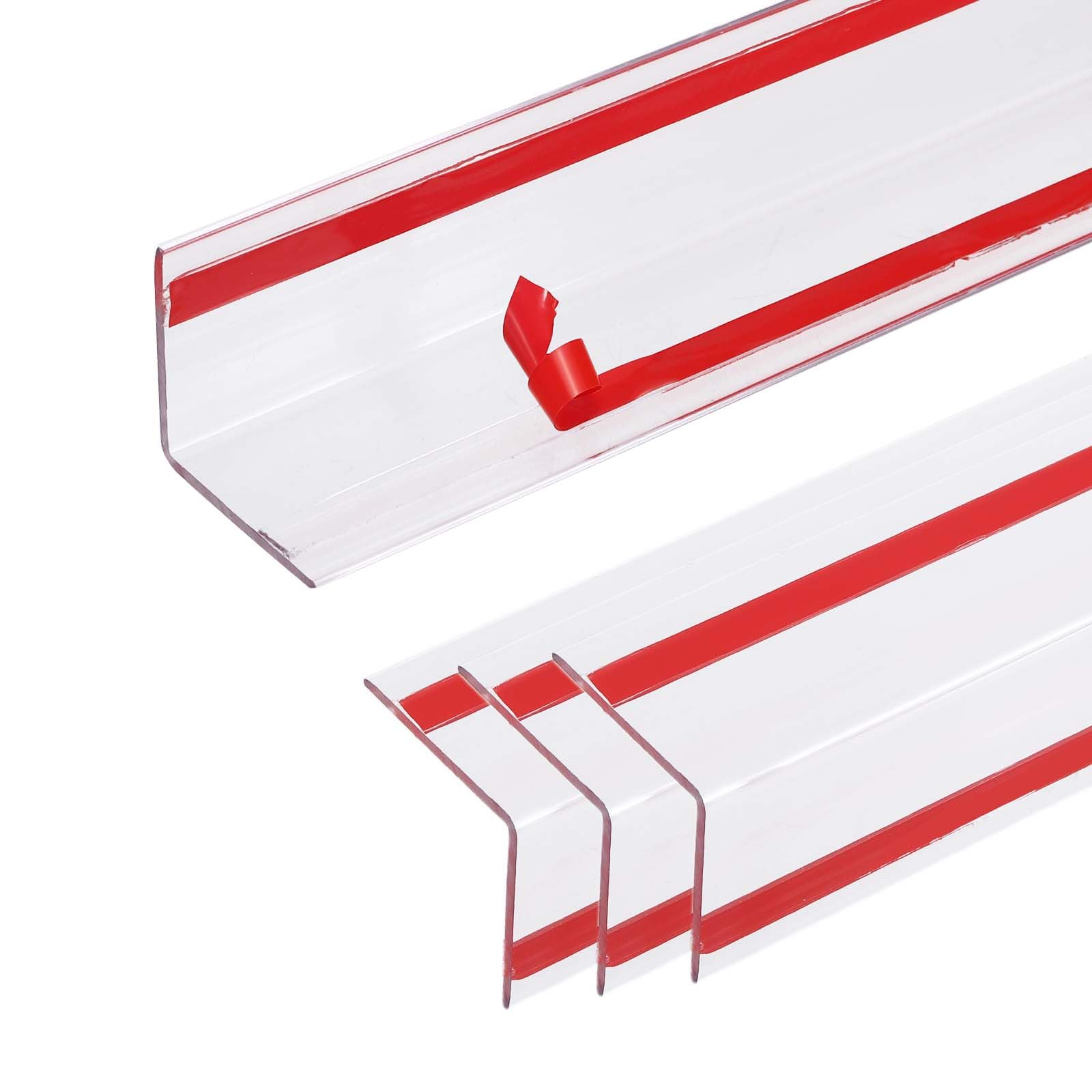 sourcing map 4Pcs 1.3 ft x 1.57 Inch Edge Corner Protectors, Self Adhesive Wall Corner Protector for Furniture Table Door Wall Edge Guard, Clear