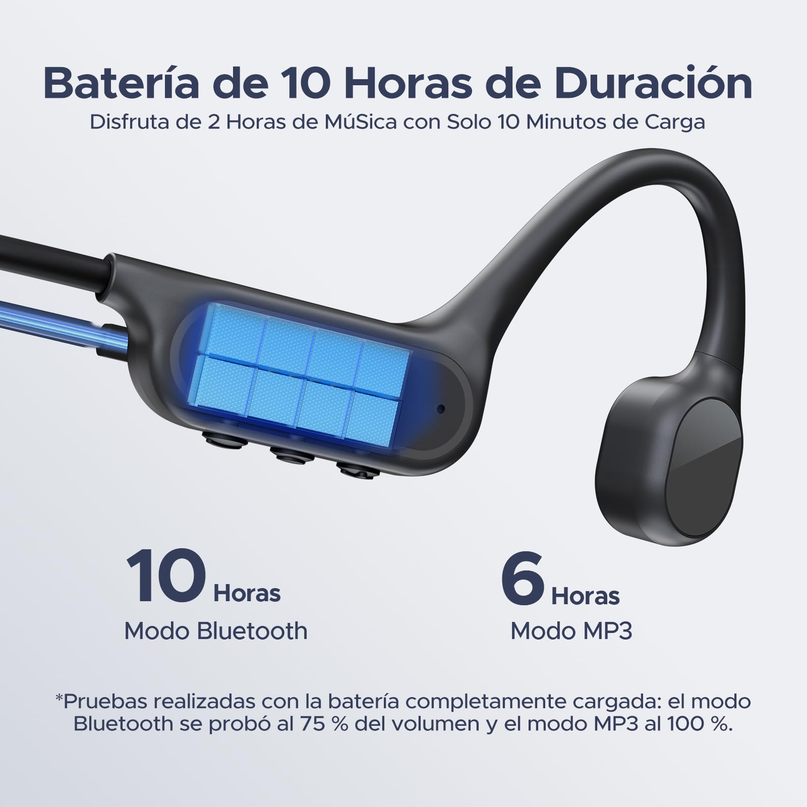 Bone Conduction Headphones IP68 Waterproof Headphones for Swimming, Open-Ear Underwater Swimming Earbuds Bluetooth 5.4 32GB MP3 10H Battery for Sport Running Fitness,Gris Oscuro