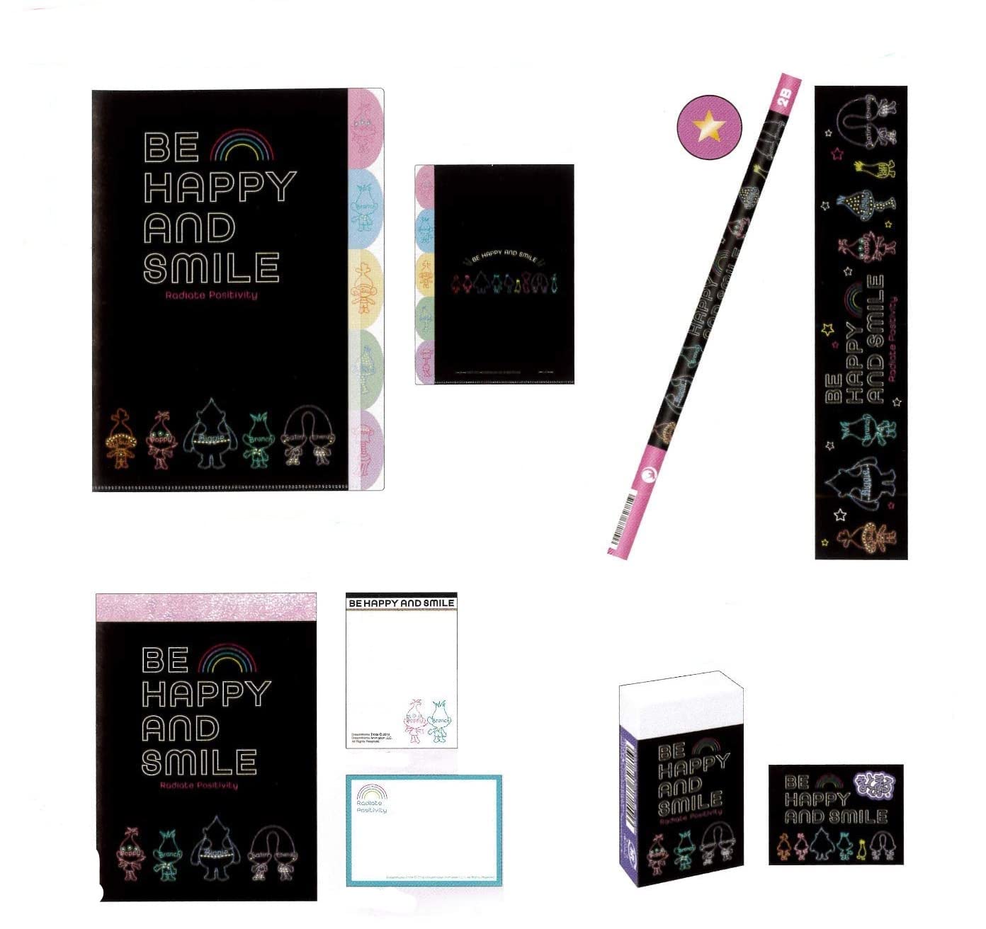 Amazon | トロールズ ステーショナリー7点セット(ネオン)63671 文具