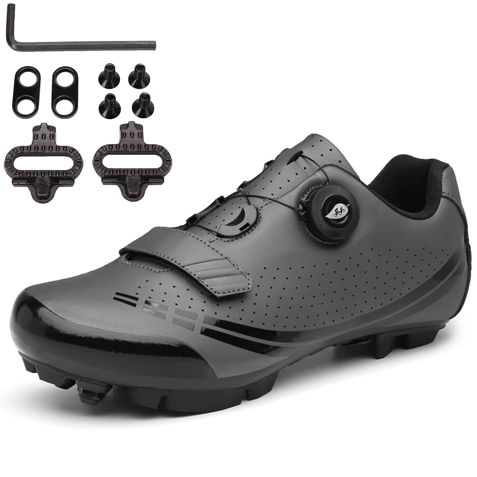 Fahrradschuhe Herren Damen Mountainbike Schuhe Radsportschuhe kompatibel mit SPD 2 Schrauben mit Cleats Atmungsaktive Outdoor-Radschuhe Fahrrad Indoor Schuhe