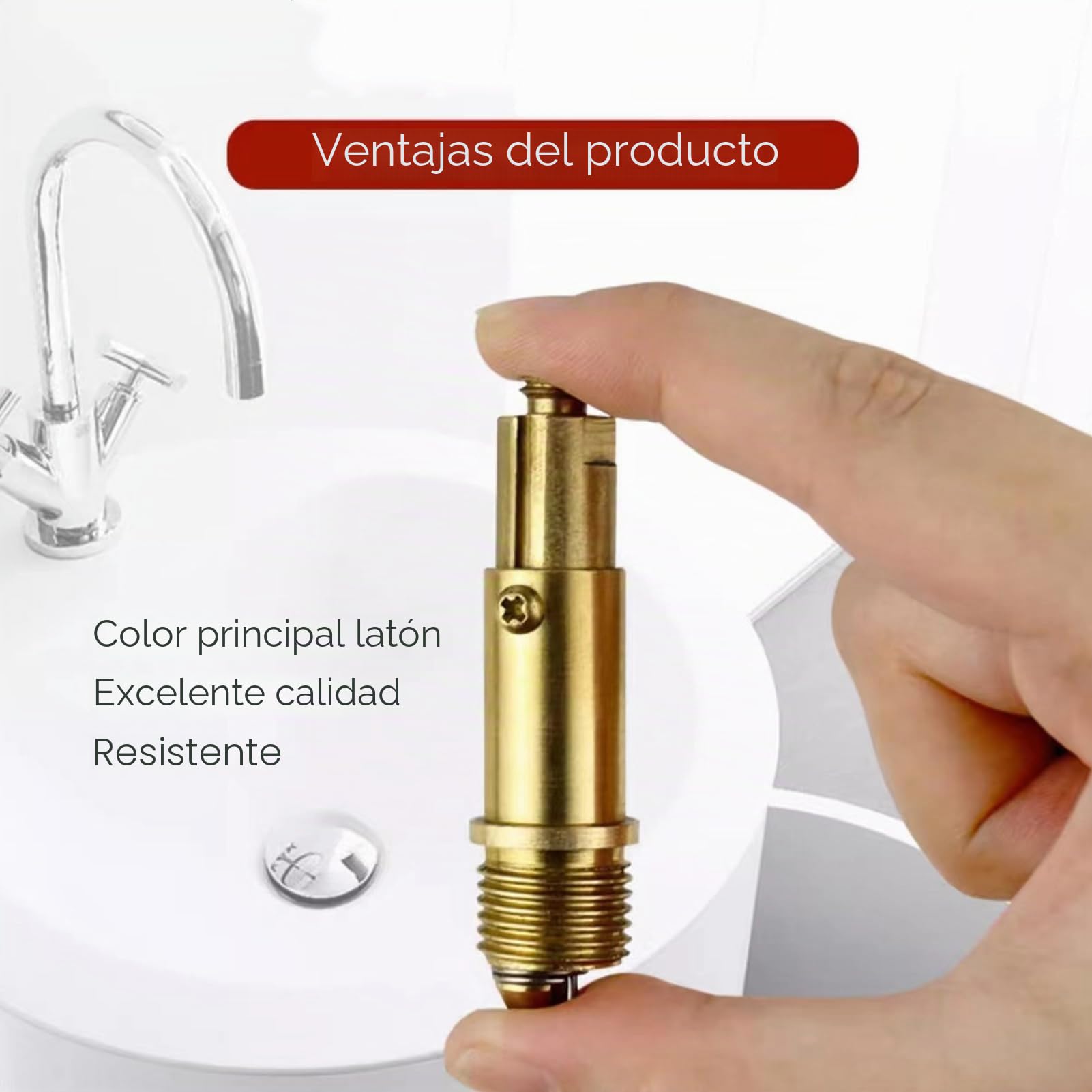 2 Piezas latón de Recambio para desagüe de Lavabo,tapon Lavabo Click clack,Tornillo de Tapón con Mecanismo de Resorte para Fregadero,Repuesto Lavabo y Bañera