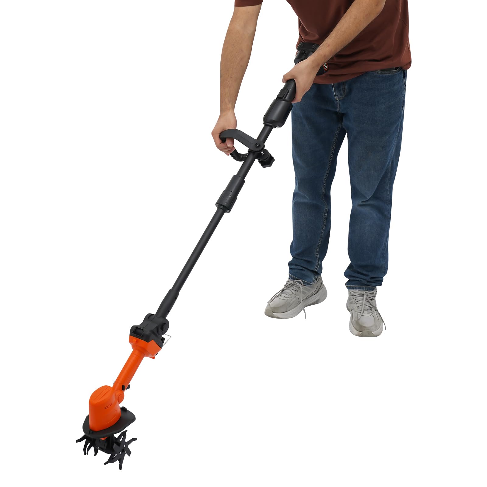 Motoazada Bateria 550W Motocultor Electrico Ancho de Trabajo de 100mm & Profundidad de Trabajo de 100mm Motoazadas con Guardabarros Altorendimiento Motocultor para Jardines, Huertos