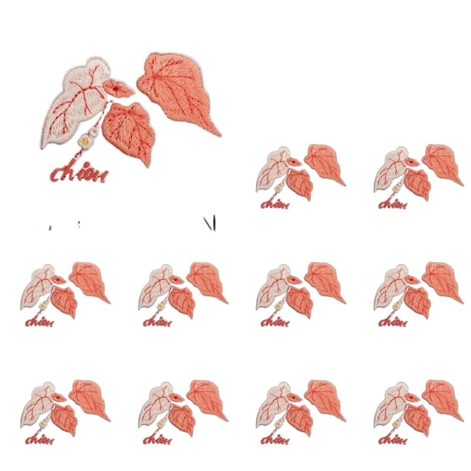 Wtaxbh Color 13 Iron On Patches 12Pcs Embroidered Patches Pack Plant Embroidery Leaf Flower Pot Red Patch Sticker Clothes Set Of Ironing(Color 13)