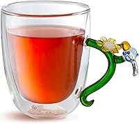 Vista 4 de Qualia Glass Juego de 2 tazas botánicas de doble pared transparentes