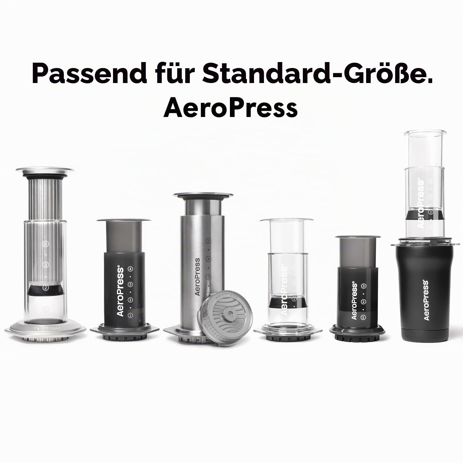 AeroPress Edelstahl-Durchflussregler-Filterkappe, Verhindert Durchtropfen, Volle Kontrolle über Mahlgrad & Brühzeit, für Espressol, Lattes & Cold Brew, Passend für Standard-AeroPress-Kaffeebereiter