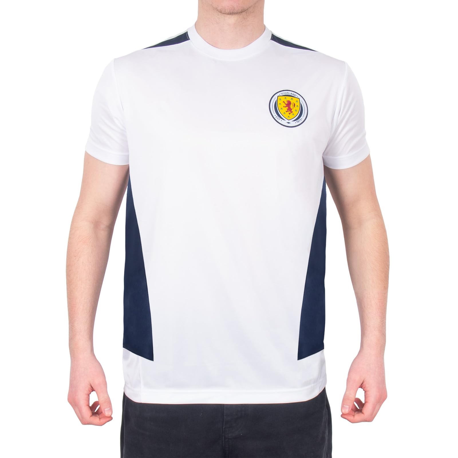 Scottish Fa Men's White Scotland Official Football Gift T-Shirt Poly Large