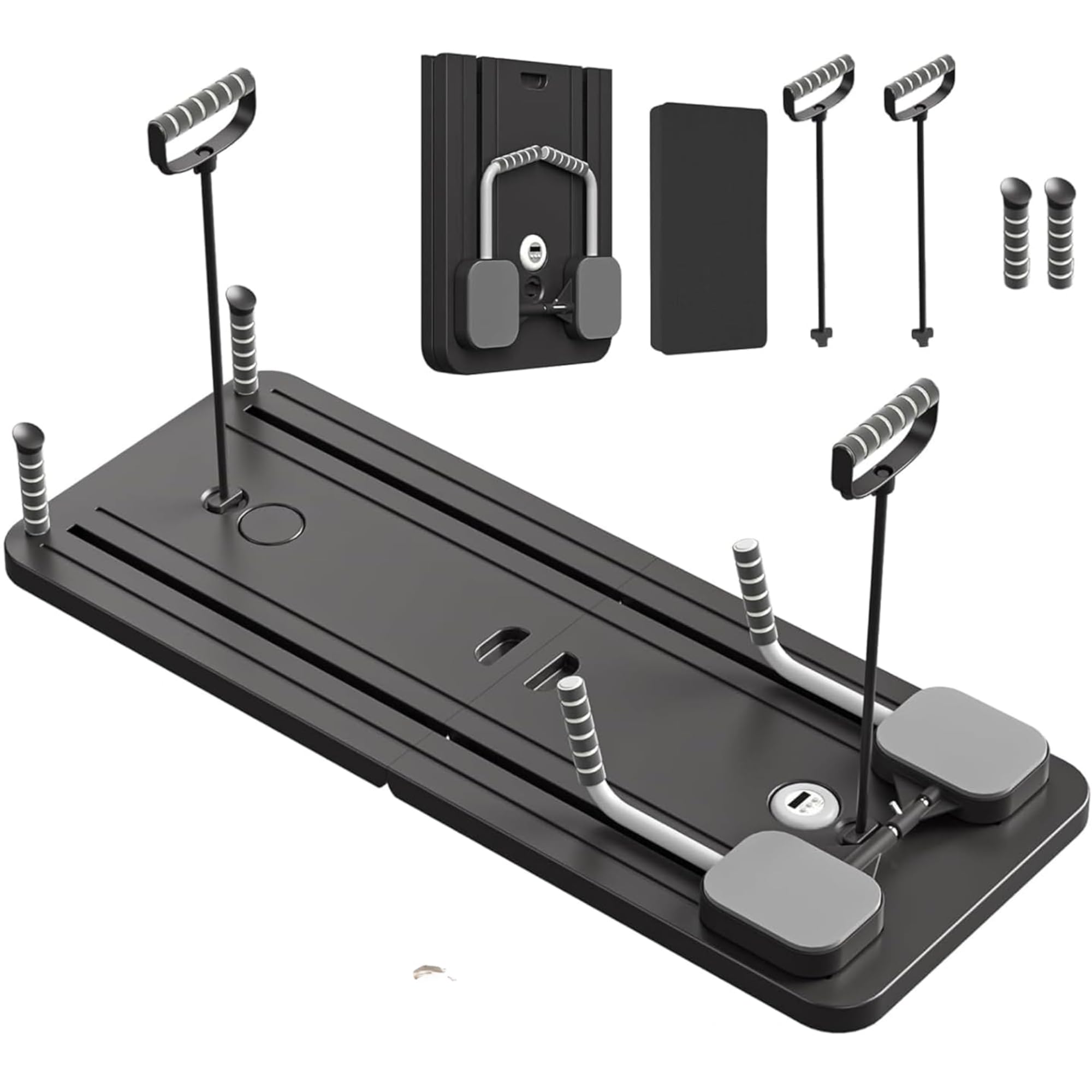 Katlanabilir Pilates ve Egzersiz Aleti, Ev Tipi Pilates İstasyonu, Zayıflamaya ve Sıkılaşmaya Yardımcı, Karın, Kol ve Bacak Çalıştırma, Direnç Bantlı, Zamanlayıcılı, Kaymaz Pedli Spor Platformu