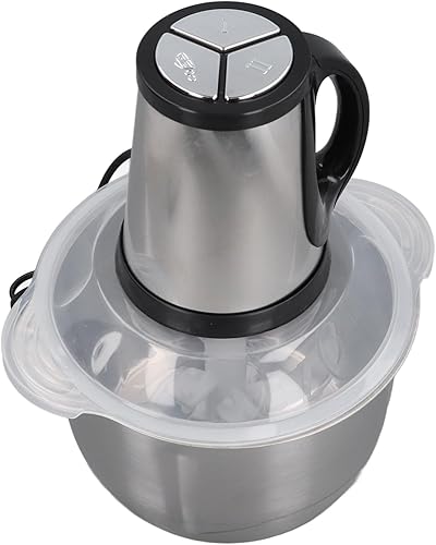 Miniatura 8 de Procesador de alimentos de acero inoxidable, picadora eléctrica de alta capacidad de 5 litros para carne y verduras con 5 cuchillas de alta