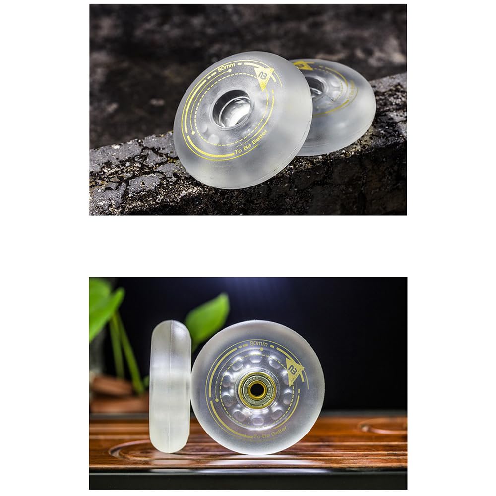 4er-Pack Inline-Skate-Rollen 90a, Outdoor-Rollen, Inline-ersatzrollen Mit Abec-9-kugellagern Und Distanzscheiben 80mm
