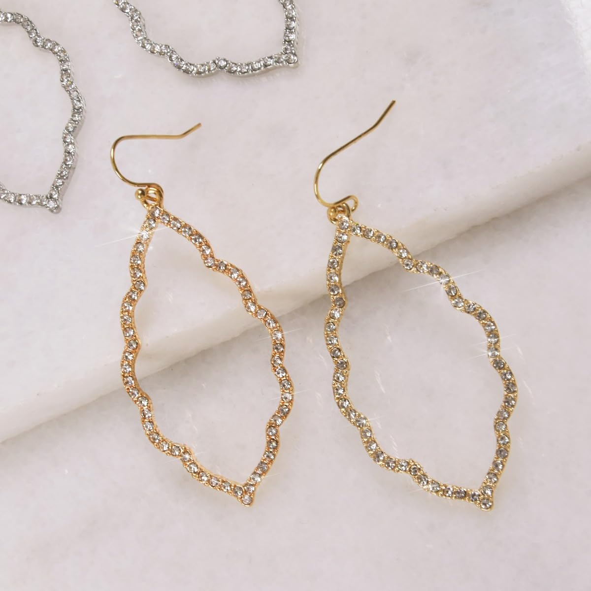 Simulated Diamond Dangle Earrings for Women - Cubic Zirconia Crystal Long Dangling Earrings - Hypoallergenic and Safe for Sensitive Ears - Image 7