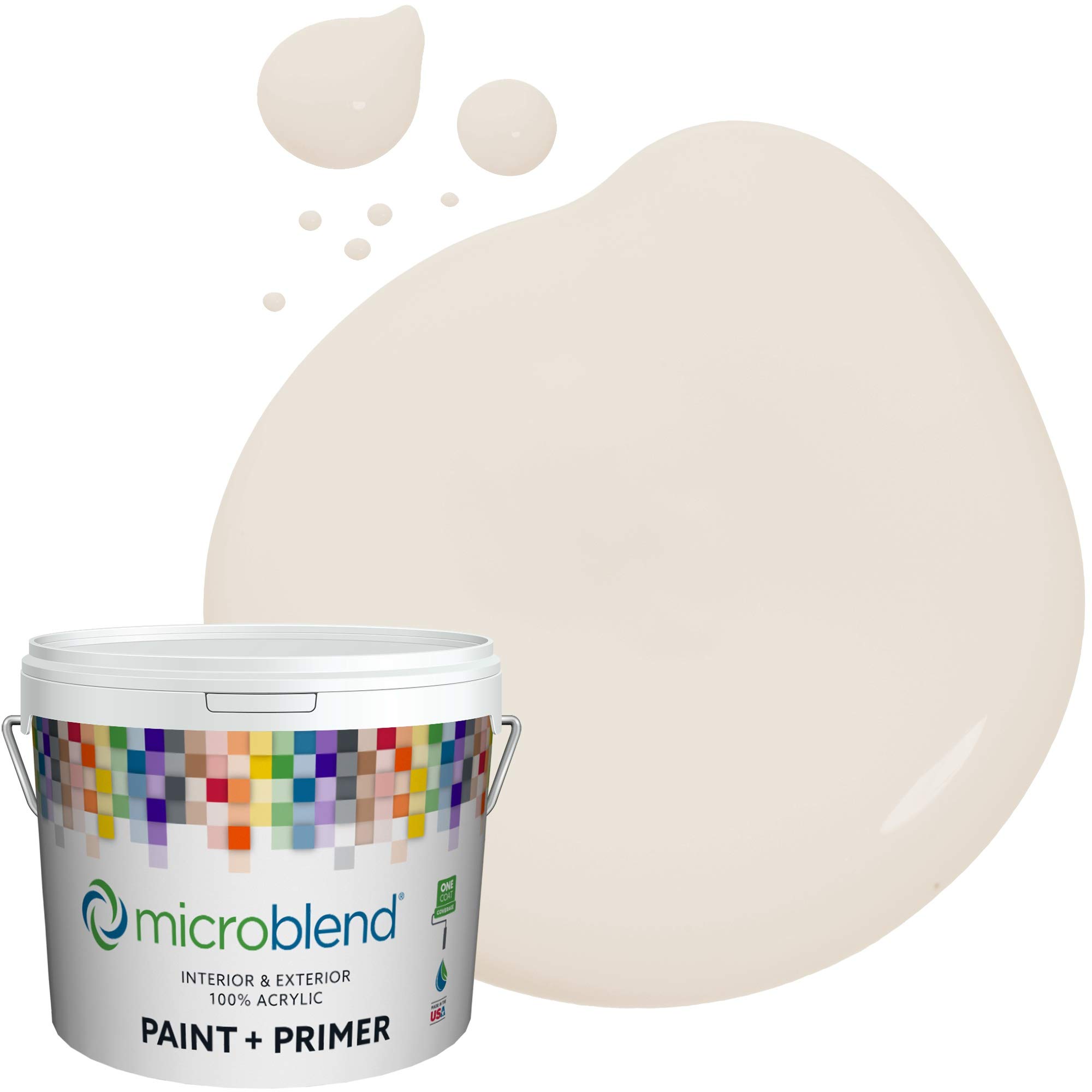 Microblend Interior Paint and Primer - Light Brown/Almond Cookie, Flat Sheen, 1 Gallon, Premium Qual