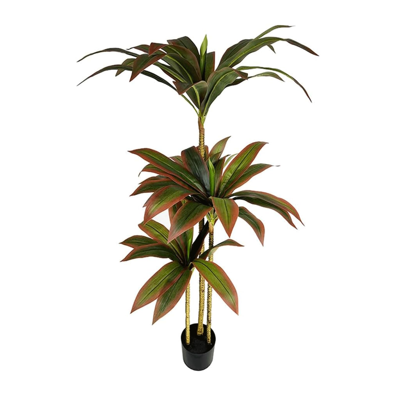 HCZKIUJY Green plants Artificial Trees 130cm/4.2 feet Fake Tree Iron red edge tree pot Artificial Plant Floor decoration Faux Plant