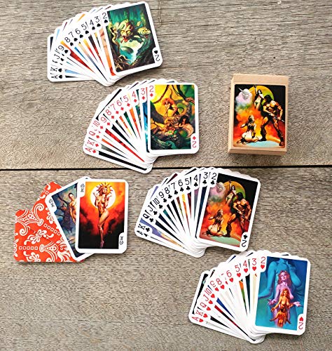 Fantasy Playing Cards (Poker Deck 54 Cards All Different) Vintage Retro Fantasy Scifi Fiction Comic Book Art By Boris Valejo #TOP2