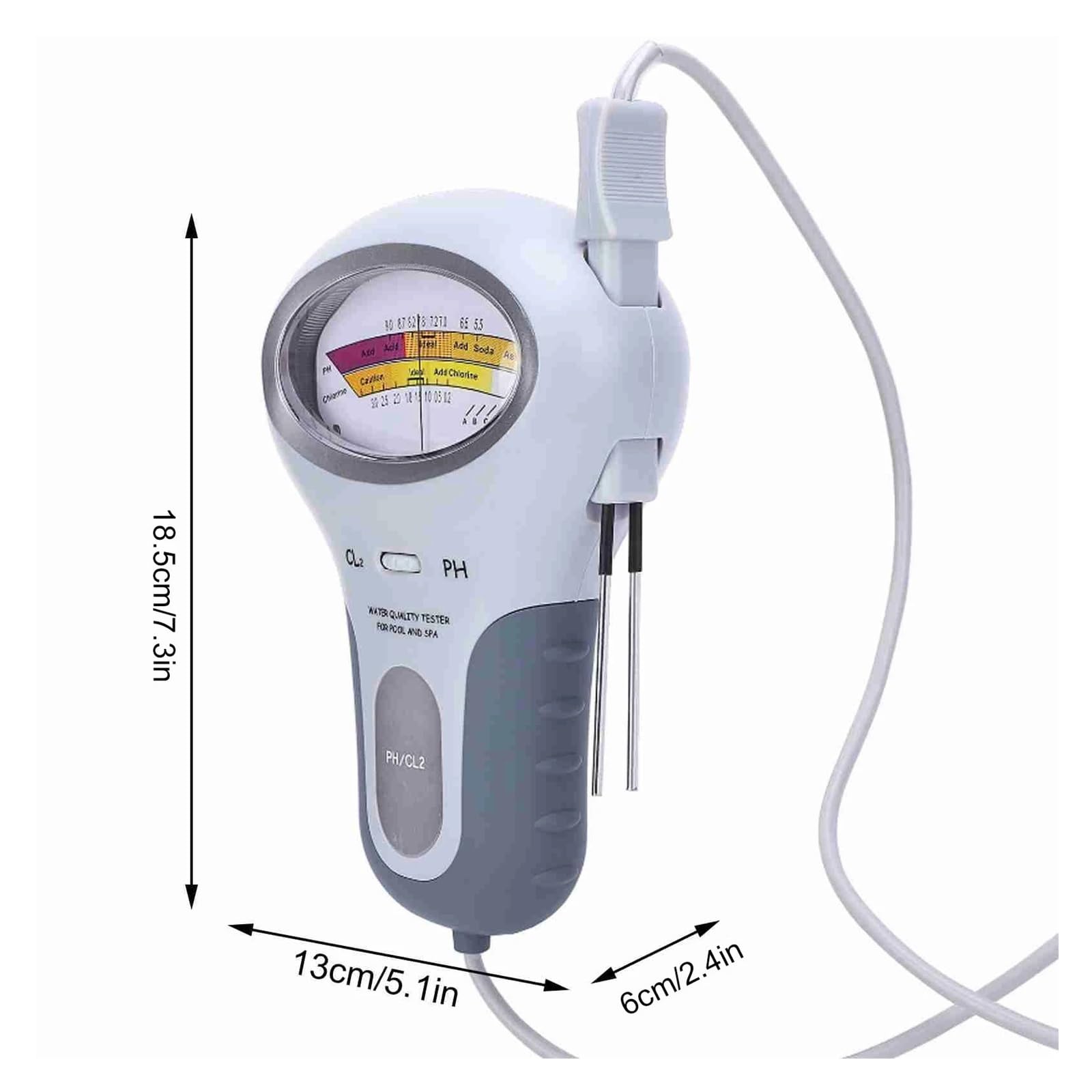 Tester per Acqua Analizzatore della qualità Del'acqua, Tester di Cloro E PH, for Piscine Spa con Sonda Multiuso Accurato Facile