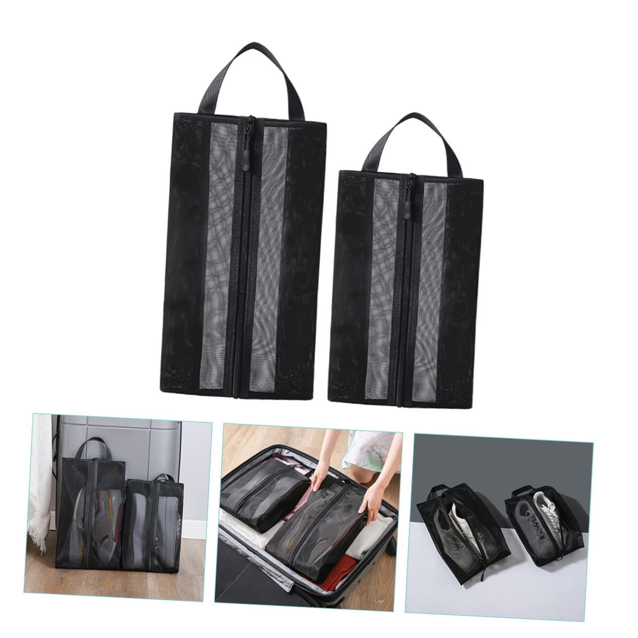 6pezzi Borse Scarpe Portatili Rete Traspirante Organizer Per Calzature Da Viaggio Per Separare Scarpe e Vestiti Valigia Accessori Per Viaggi Uomini e Donne