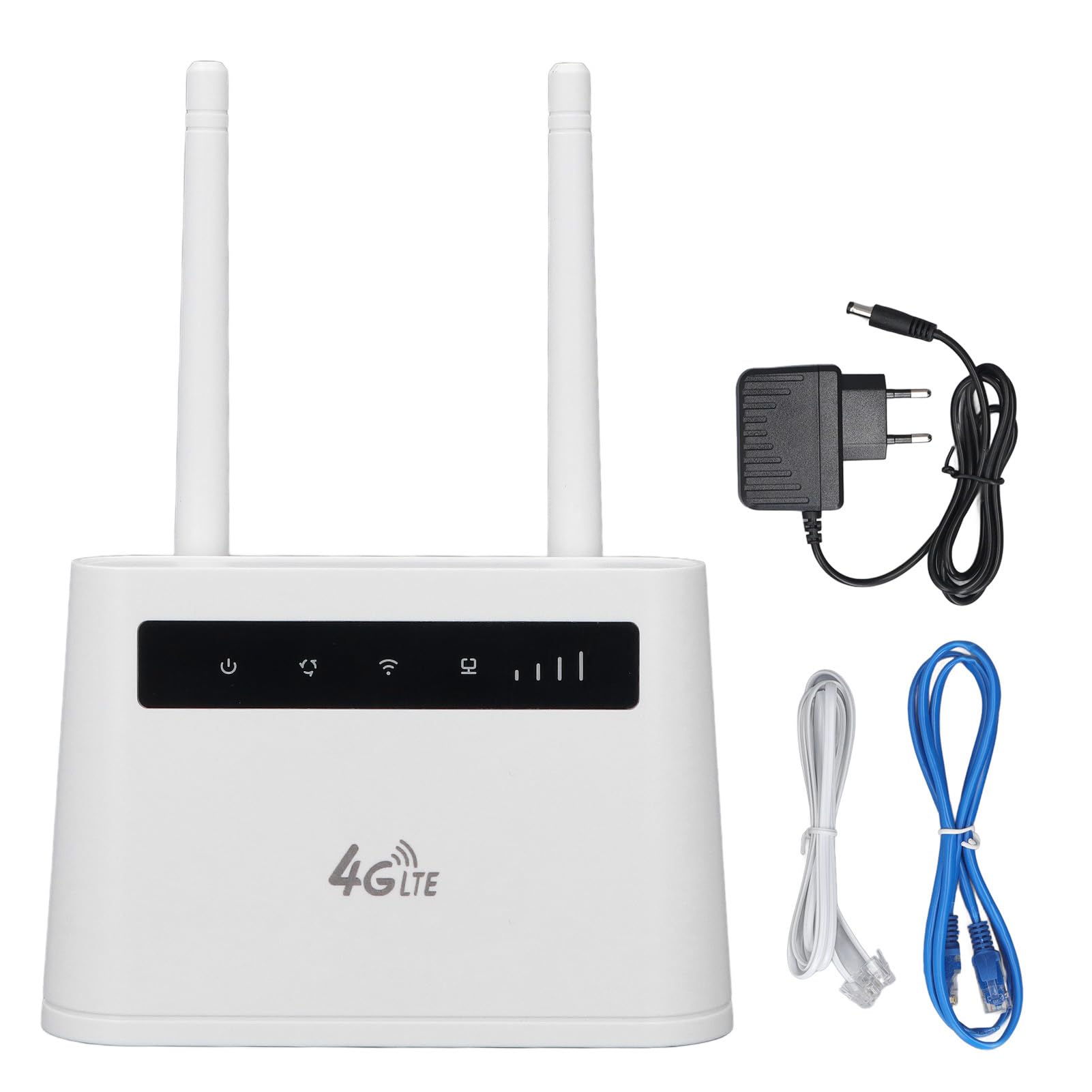 Router WiFi Mobile, Router WiFi Wireless Ad Alta velocità 4G LTE da 300 Mbps Firewall Integrato Stabile con Slot per Scheda SIM per Ufficio (Spina europea)