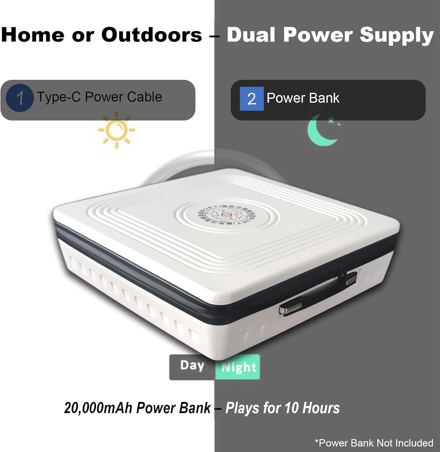 Automatic Mahjong Table, Portable Electric Mahjong Table with 152 Magnetic Tiles incl. Joker Tiles, for Outdoor & Home Fun, Compatible with Both Chinese and American Mahjong, White