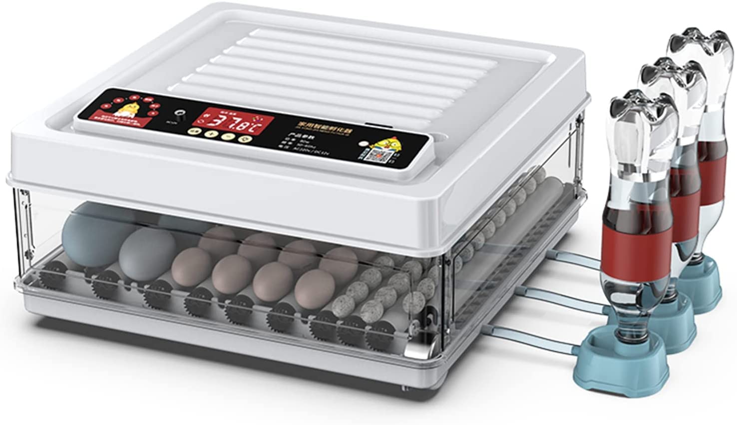 Incubateur automatique intelligent 130 œufs avec affichage numérique pour élevage de volaille