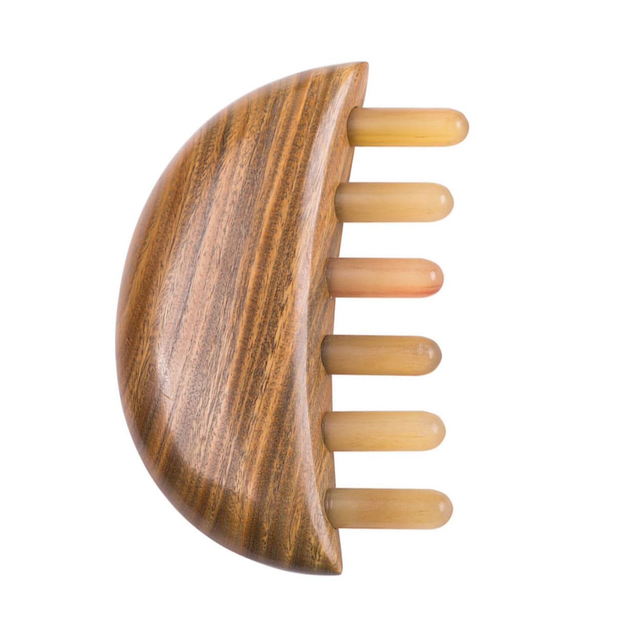 Peine de Cuerno para Cabello, de Dientes Gruesos y Ligero, Diseño Ergonómico, Fácil de Llevar para Viaje y Alisa el Cabello