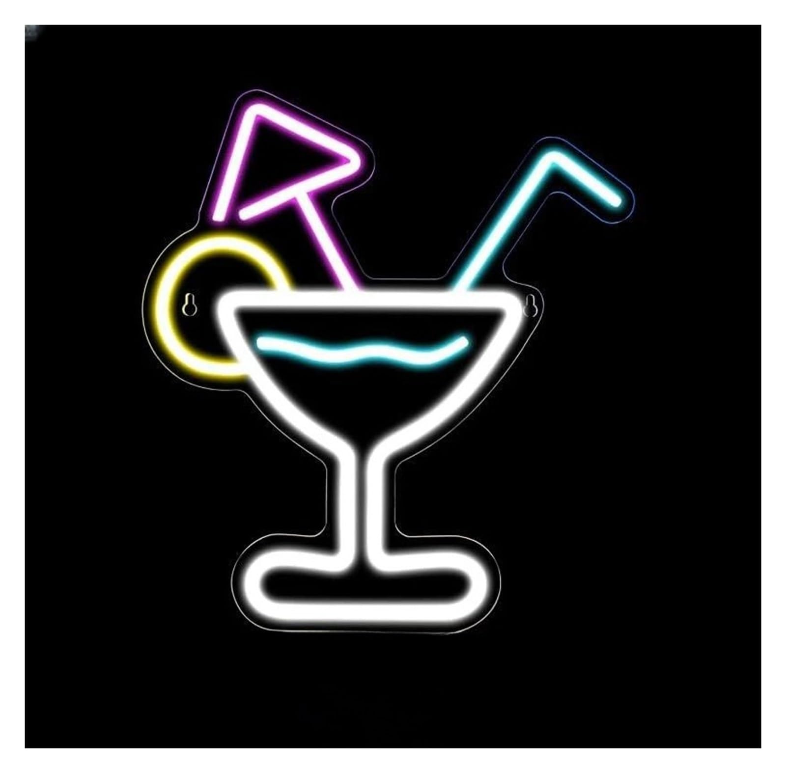 Lemst One Color Signs Lamp Cocktail Neon Sign Cocktails Bar Neon Sign For Bedroom Wedding Live Music Bar Party Decoration 34X31.5cm