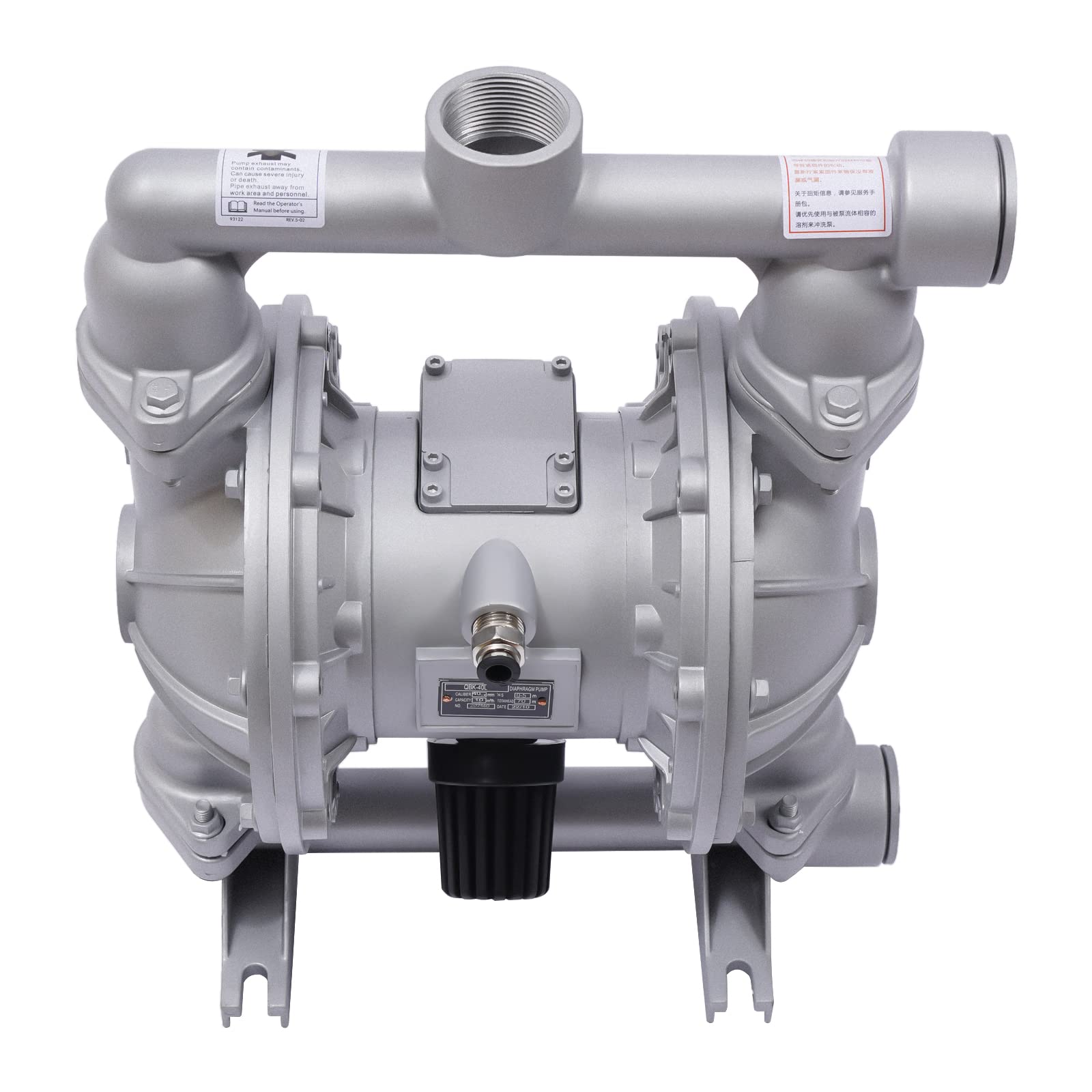 QBK-40L Pneumatico Doppia Membrana Pompa Aria Funzionamento 140L/min 0.69MPa Alluminio Resistente agli Chimici Per Acqua Olio Industria