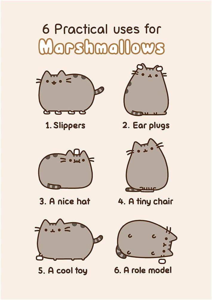 Pusheen 6 Practical Uses For Marshmallows Greeting Card.