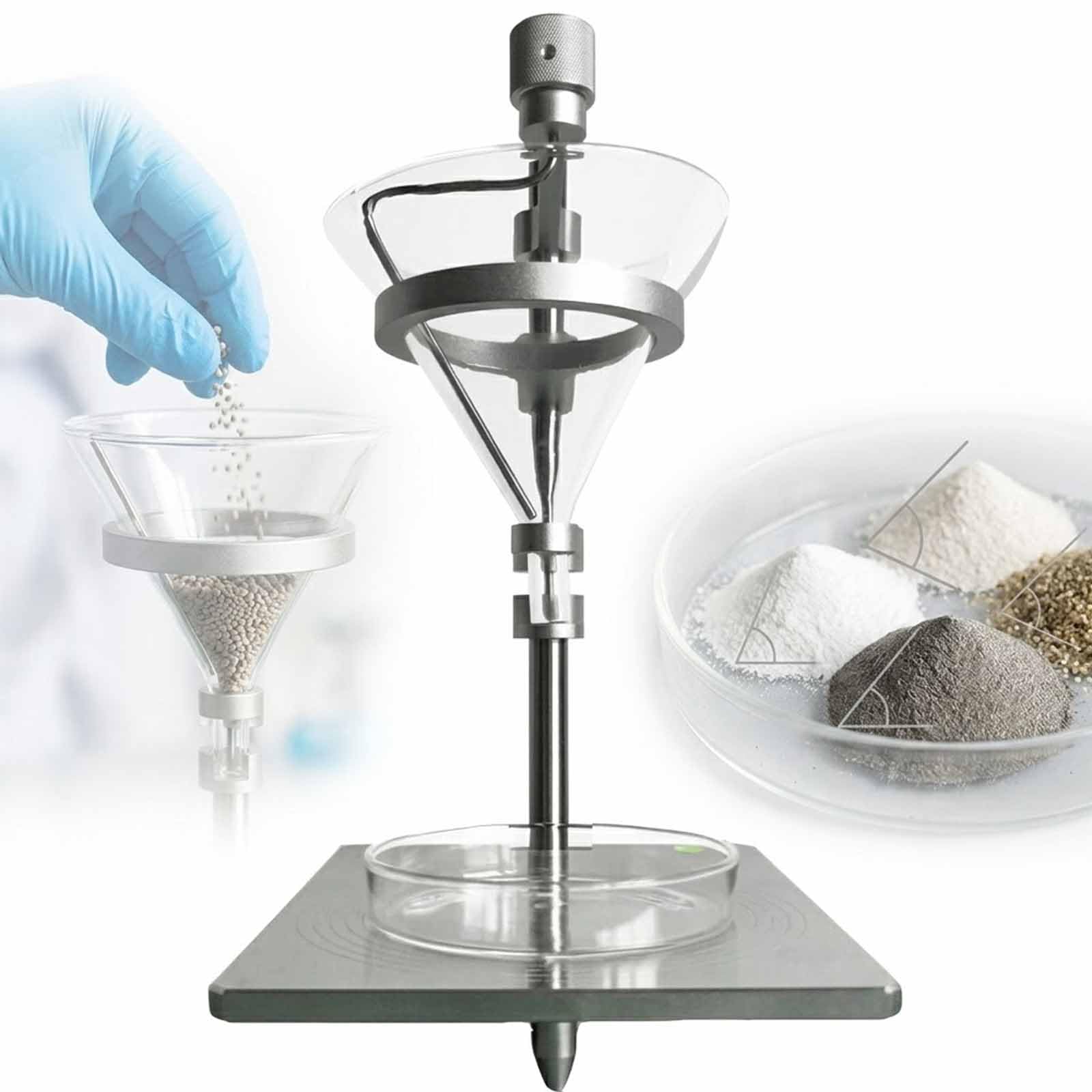 MObyat 304 Stainless Steel Repose Angle Test Instrument, Powder Particle Repose Angle Measuring Instrument With 100mm Circular Disc Diameter, Taper 60°±0.5°, For Measuring Various Powders And Metals