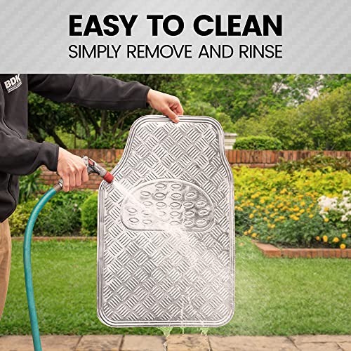 Bdk Universal Fit 4-Piece Metallic Design Car Floor Mat - (Silver) (Mt-641-Sl) #TOP6