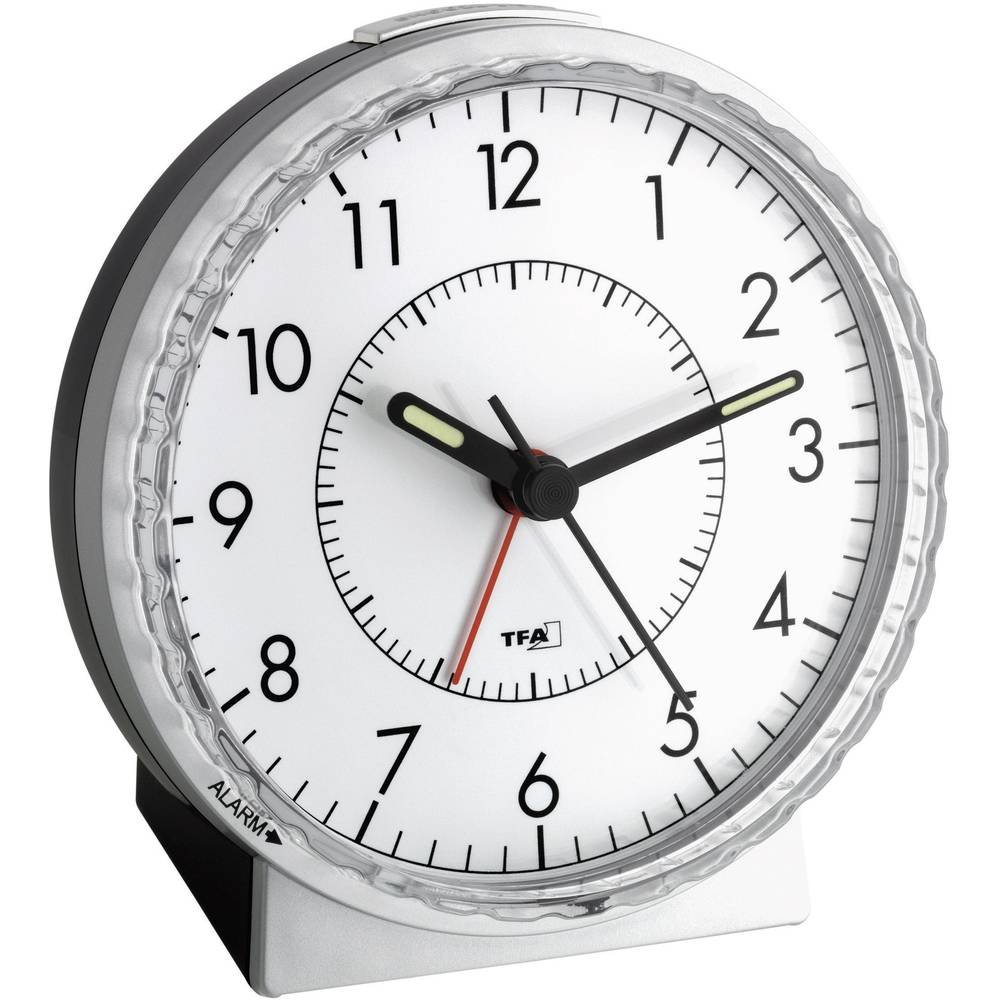 TFA 60.1010 - Reloj Despertador electrónico, Color Plata