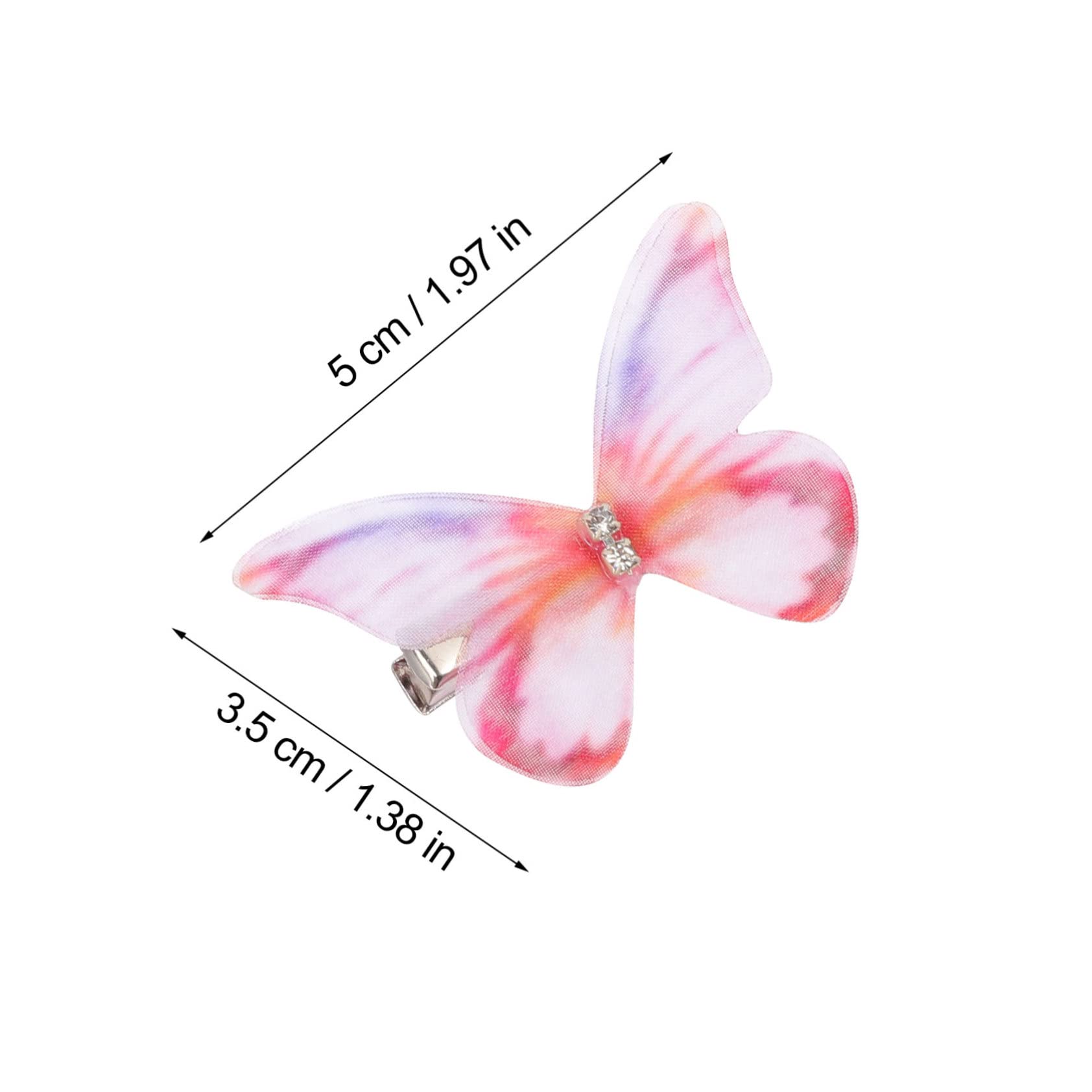 BESTYASH 100 Sztuk Motyl Spinka Do Włosów Akcesoria Do Włosów Brokatowe Akcesoria Do Włosów Wróżka Metalowe Spinki Do Włosów Małe Motyle Spinki Do Włosów Mini Pazury Kawaii Szyfonowa Panna