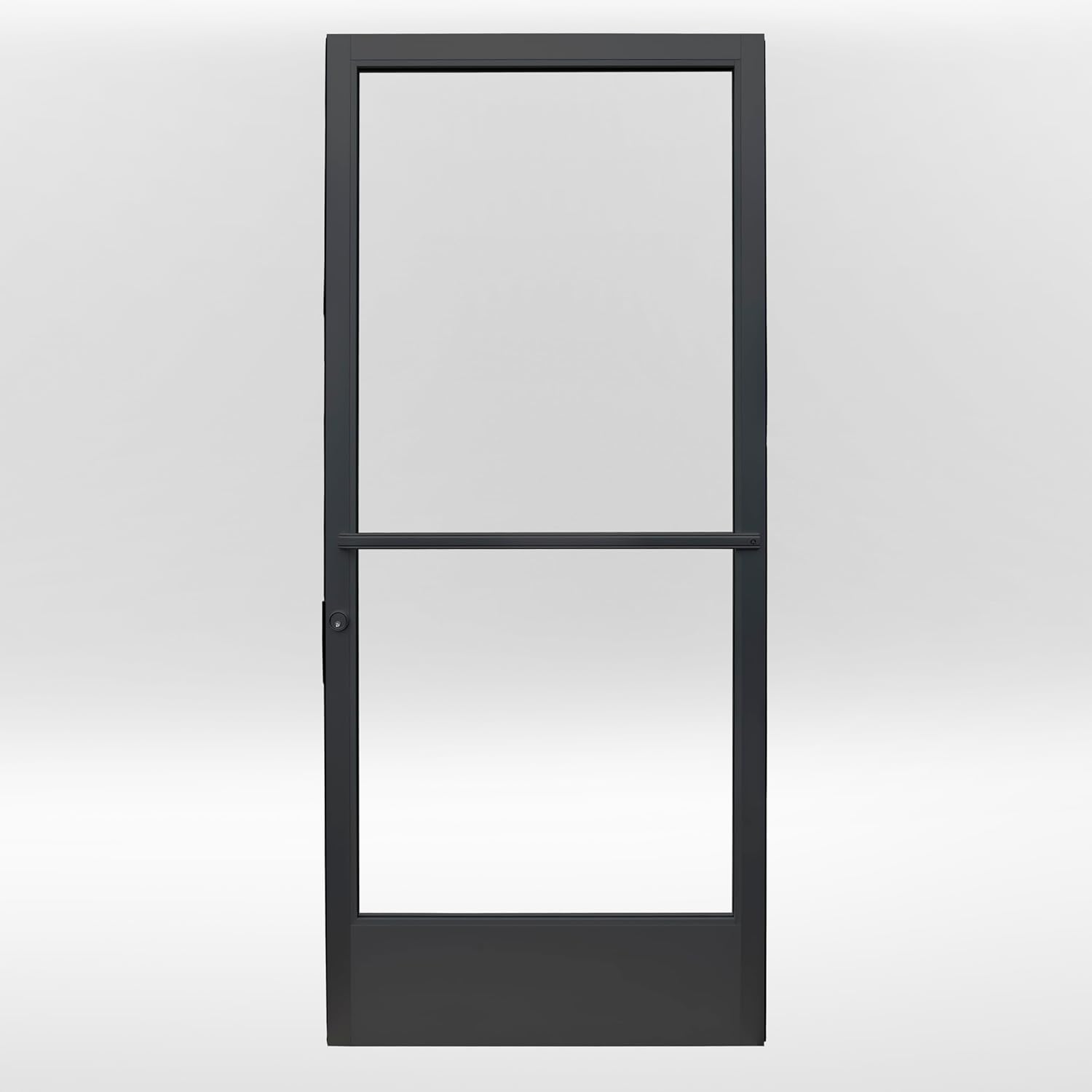 Commercial Graded Store Front Aluminum Door - Glass - Emergency Exit - Pull/Push - Heavy Duty (Inswing Right, Black)