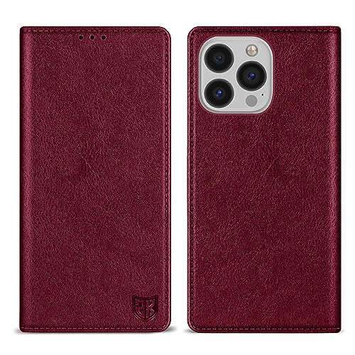 Image of ZZXX for iPhone 13 Pro Wallet Case Strong Magnetic 6.1 inch,Wine Red