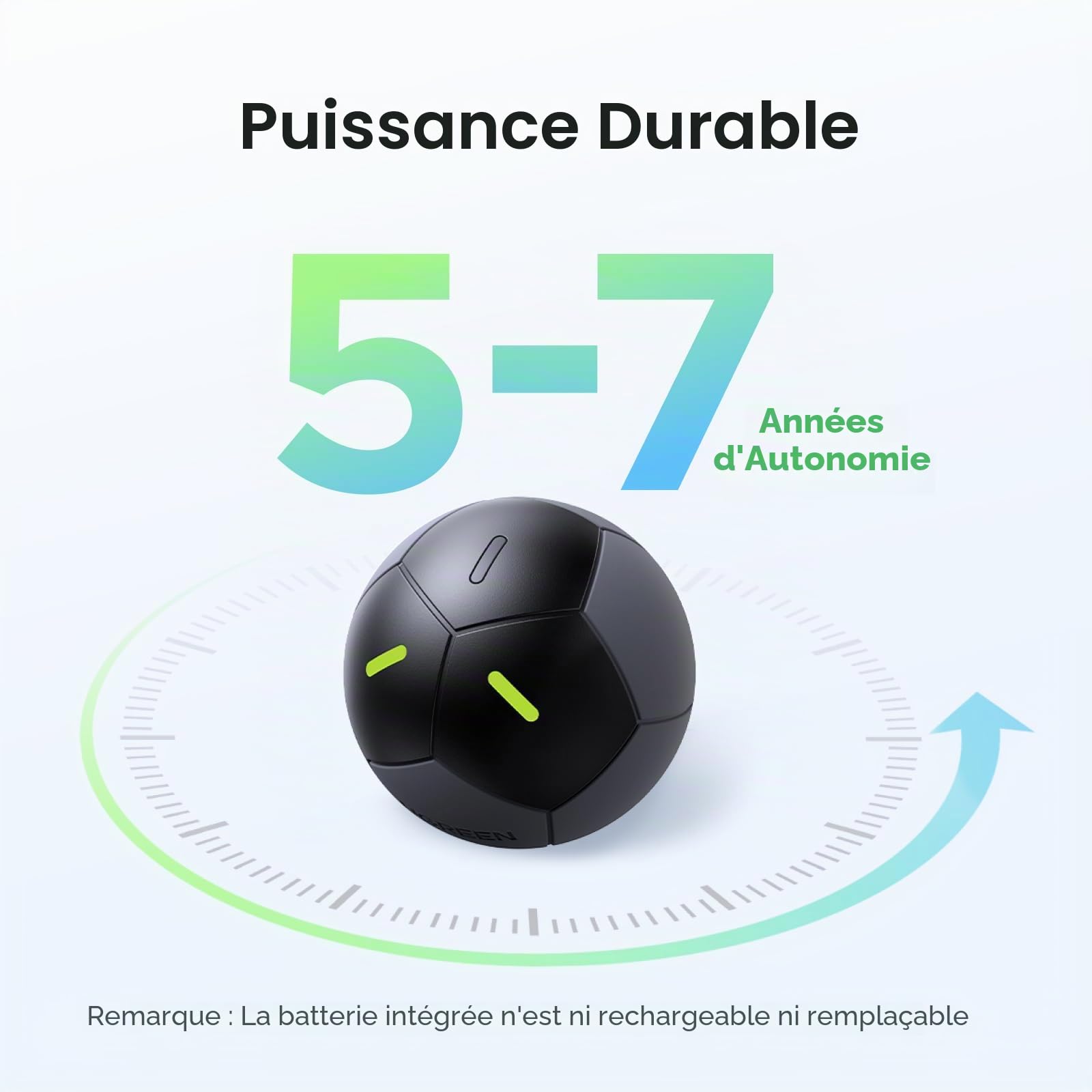 UGREEN FineTrack 2 Finder Tag Design Football 110dB Fluorescence IP68 et UGREEN FineTrack Finder Tag Traceur avec Find My 2 Ans Batterie (iOS Uniquement)