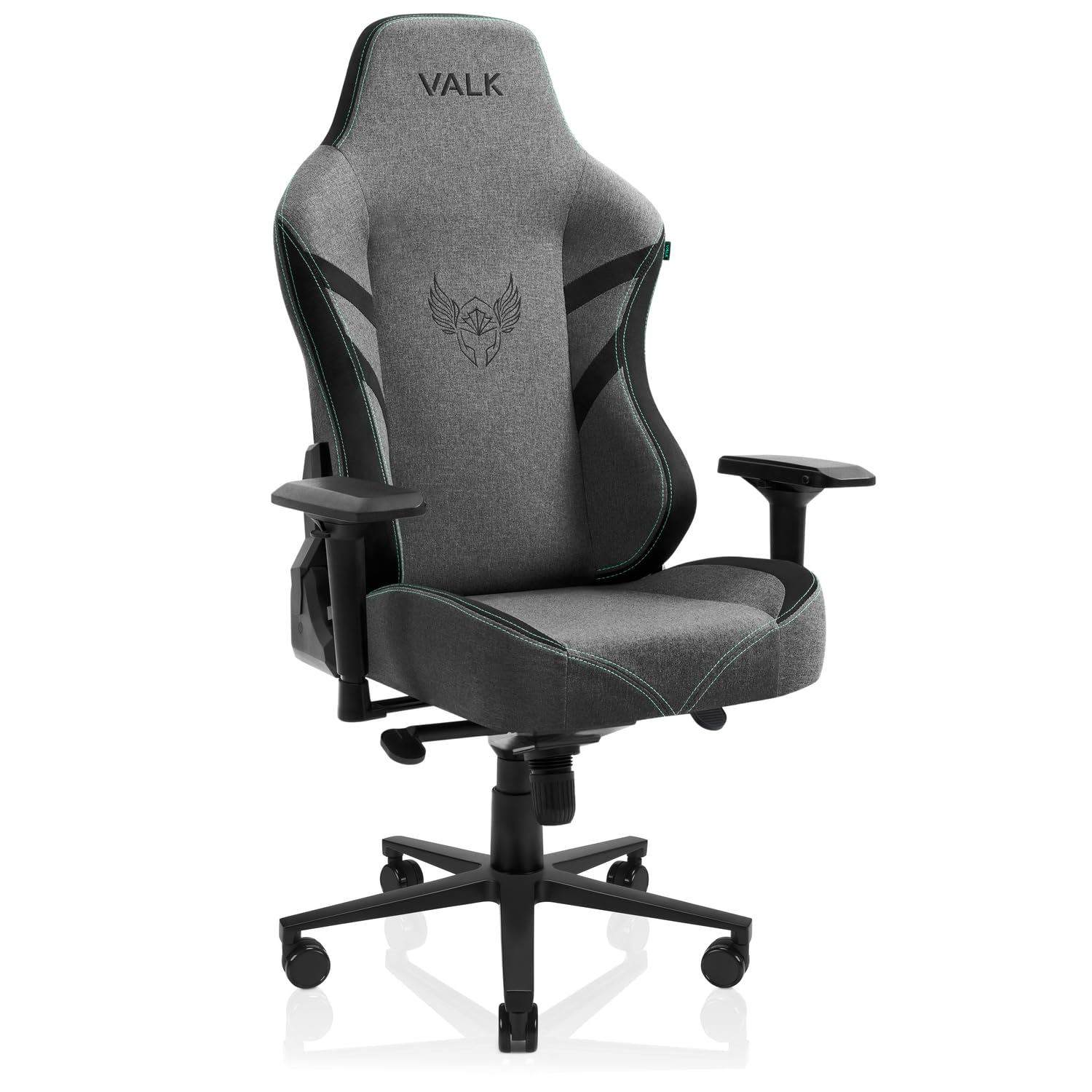 VALK Freya - Sedia Gaming Professionale Ergonomica in Tessuto Traspirante, Reclinabile 160º, Braccioli 4D, Cuscini in Schiuma di Memoria, Sedia Gamer, Sedia da Scrivania, Sedia da Ufficio (Grigio)