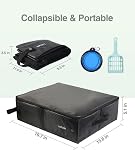 Luxtude Boîte à litière de voyage collapsible pour chats, étanche & Boîte à litière pour chat portable à l'odeur, forme robuste et fond dur pour la voiture, l'hôtel et l'extérieur, grande